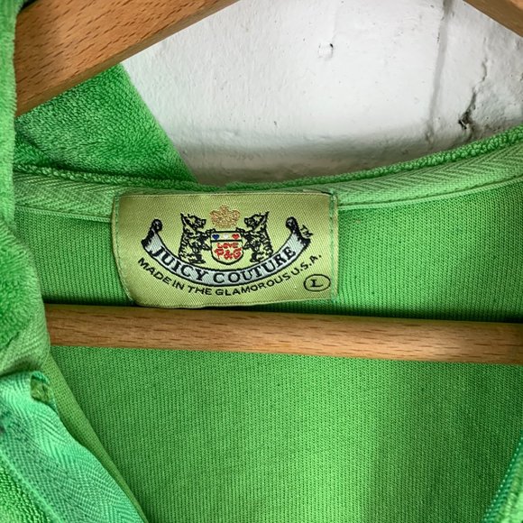 Juicy Couture Green Hooded Fitted Zip Jacket SZ L - Picture 3 of 5